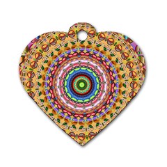 Peaceful Mandala Dog Tag Heart (two Sides) by designworld65