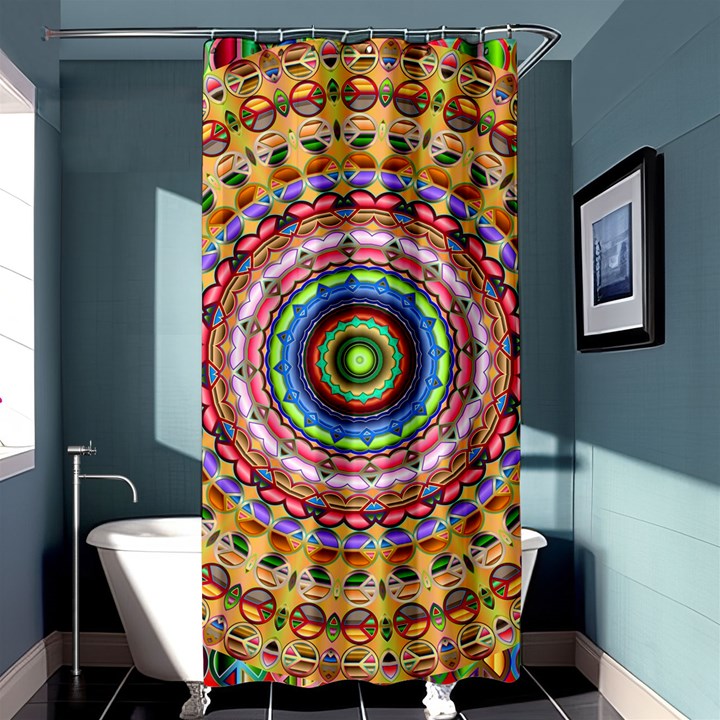 Peaceful Mandala Shower Curtain 36  x 72  (Stall) 