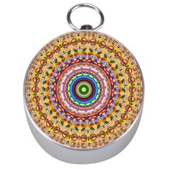 Peaceful Mandala Silver Compasses by designworld65