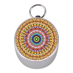 Peaceful Mandala Mini Silver Compasses by designworld65