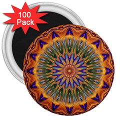 Powerful Mandala 3  Magnets (100 Pack)