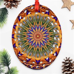 Powerful Mandala Oval Filigree Ornament (two Sides) by designworld65