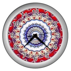 Romantic Dreams Mandala Wall Clocks (silver)  by designworld65