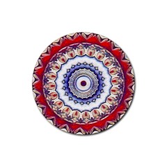 Romantic Dreams Mandala Rubber Coaster (round)  by designworld65