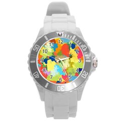 Summer Feeling Splash Round Plastic Sport Watch (l) by designworld65