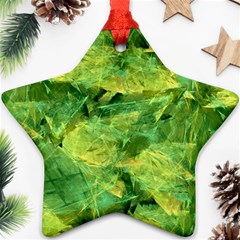 Green Springtime Leafs Ornament (star)