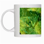 Green Springtime Leafs White Mugs Left