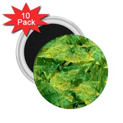 Green Springtime Leafs 2 25  Magnets (10 Pack)  by designworld65