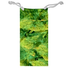 Green Springtime Leafs Jewelry Bag by designworld65