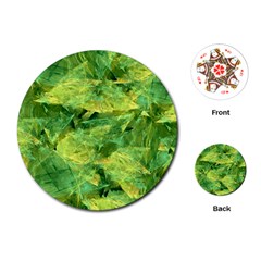 Green Springtime Leafs Playing Cards (round) 