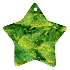 Green Springtime Leafs Star Ornament (two Sides)