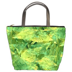 Green Springtime Leafs Bucket Bags by designworld65