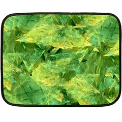 Green Springtime Leafs Fleece Blanket (mini) by designworld65