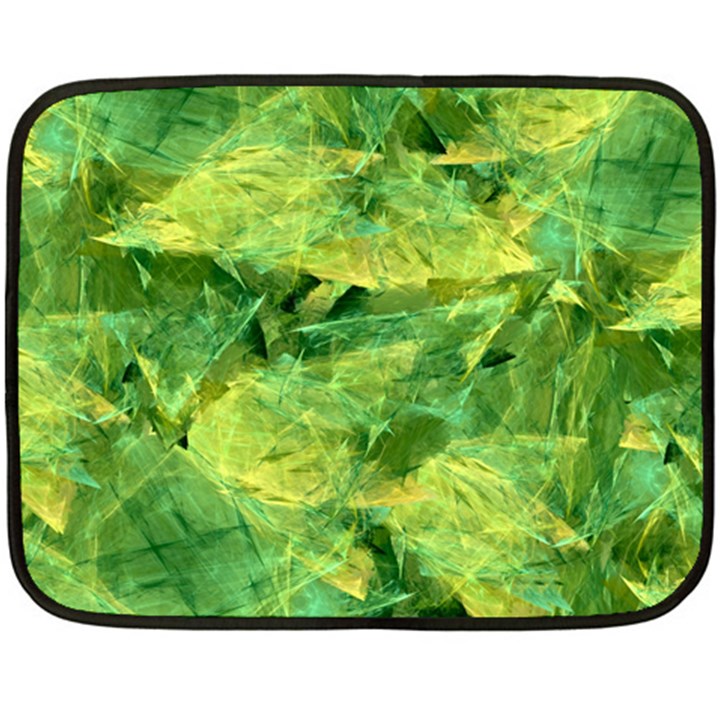 Green Springtime Leafs Double Sided Fleece Blanket (Mini) 