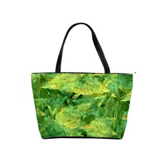 Green Springtime Leafs Shoulder Handbags by designworld65