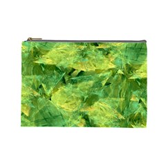 Green Springtime Leafs Cosmetic Bag (large)  by designworld65