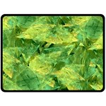 Green Springtime Leafs Fleece Blanket (Large)  80 x60  Blanket Front