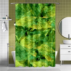 Green Springtime Leafs Shower Curtain 48  X 72  (small)  by designworld65