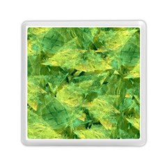 Green Springtime Leafs Memory Card Reader (square)  by designworld65