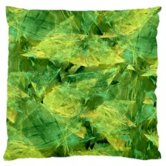 Green Springtime Leafs Large Cushion Case (two Sides)