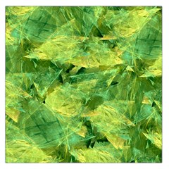 Green Springtime Leafs Large Satin Scarf (square) by designworld65