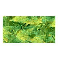 Green Springtime Leafs Satin Shawl by designworld65