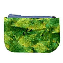 Green Springtime Leafs Large Coin Purse