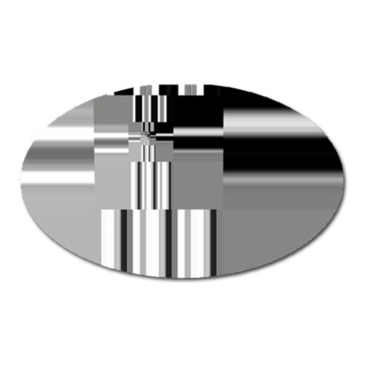 Black And White Endless Window Oval Magnet