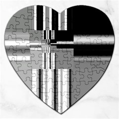 Black And White Endless Window Jigsaw Puzzle (heart) by designworld65