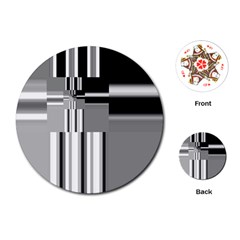 Black And White Endless Window Playing Cards (round) 