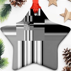 Black And White Endless Window Star Ornament (two Sides)