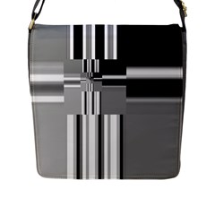 Black And White Endless Window Flap Messenger Bag (l)  by designworld65