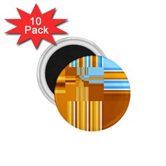 Endless Window Blue Gold 1 75  Magnets (10 Pack)  by designworld65