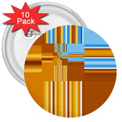 Endless Window Blue Gold 3  Buttons (10 Pack)  by designworld65