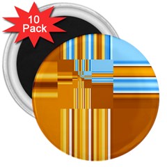 Endless Window Blue Gold 3  Magnets (10 Pack)  by designworld65