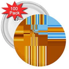 Endless Window Blue Gold 3  Buttons (100 Pack)  by designworld65