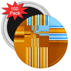 Endless Window Blue Gold 3  Magnets (100 Pack) by designworld65