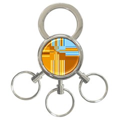 Endless Window Blue Gold 3-ring Key Chains by designworld65