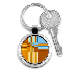 Endless Window Blue Gold Key Chains (round)  by designworld65