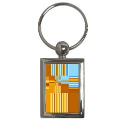 Endless Window Blue Gold Key Chains (rectangle)  by designworld65