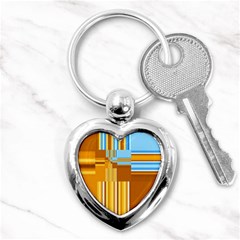 Endless Window Blue Gold Key Chains (heart)  by designworld65