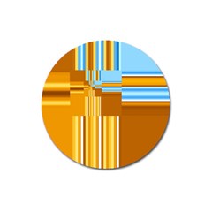 Endless Window Blue Gold Magnet 3  (round) by designworld65