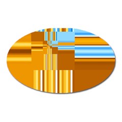 Endless Window Blue Gold Oval Magnet by designworld65