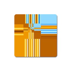 Endless Window Blue Gold Square Magnet by designworld65