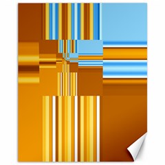 Endless Window Blue Gold Canvas 11  X 14   by designworld65