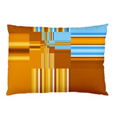 Endless Window Blue Gold Pillow Case by designworld65