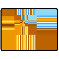 Endless Window Blue Gold Fleece Blanket (large)  by designworld65