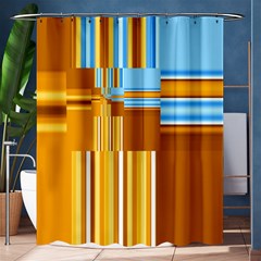 Endless Window Blue Gold Shower Curtain 60  X 72  (medium)  by designworld65