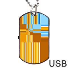 Endless Window Blue Gold Dog Tag Usb Flash (two Sides) by designworld65