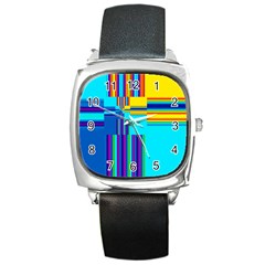 Colorful Endless Window Square Metal Watch